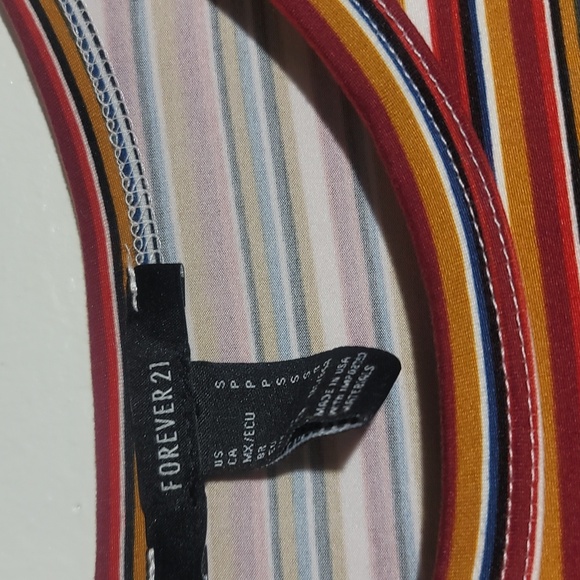 Forever 21 Multicolor Striped Bodycon Long Sleeve Dress sz S GUC - Picture 3 of 7